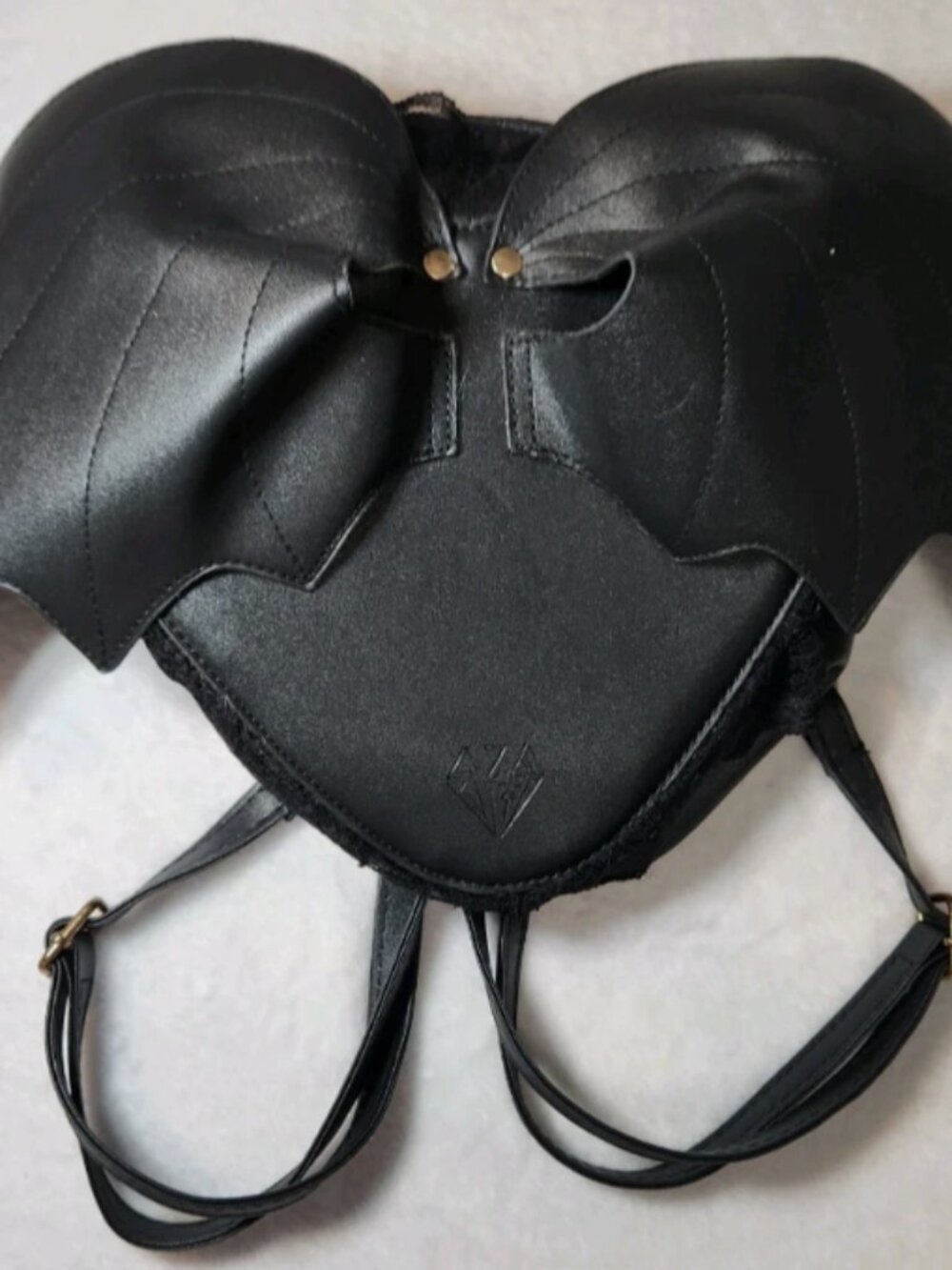 Black Heart Bat Wing Gothic Lace Backpack Bag Alt Dark Halloween Bag